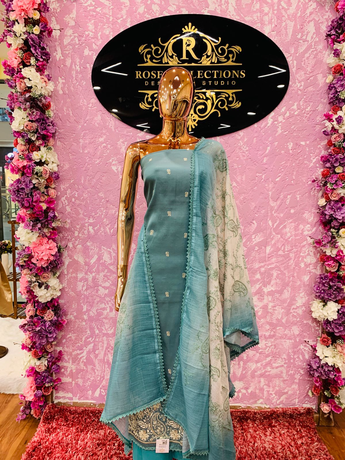 dark  powder green and white texture